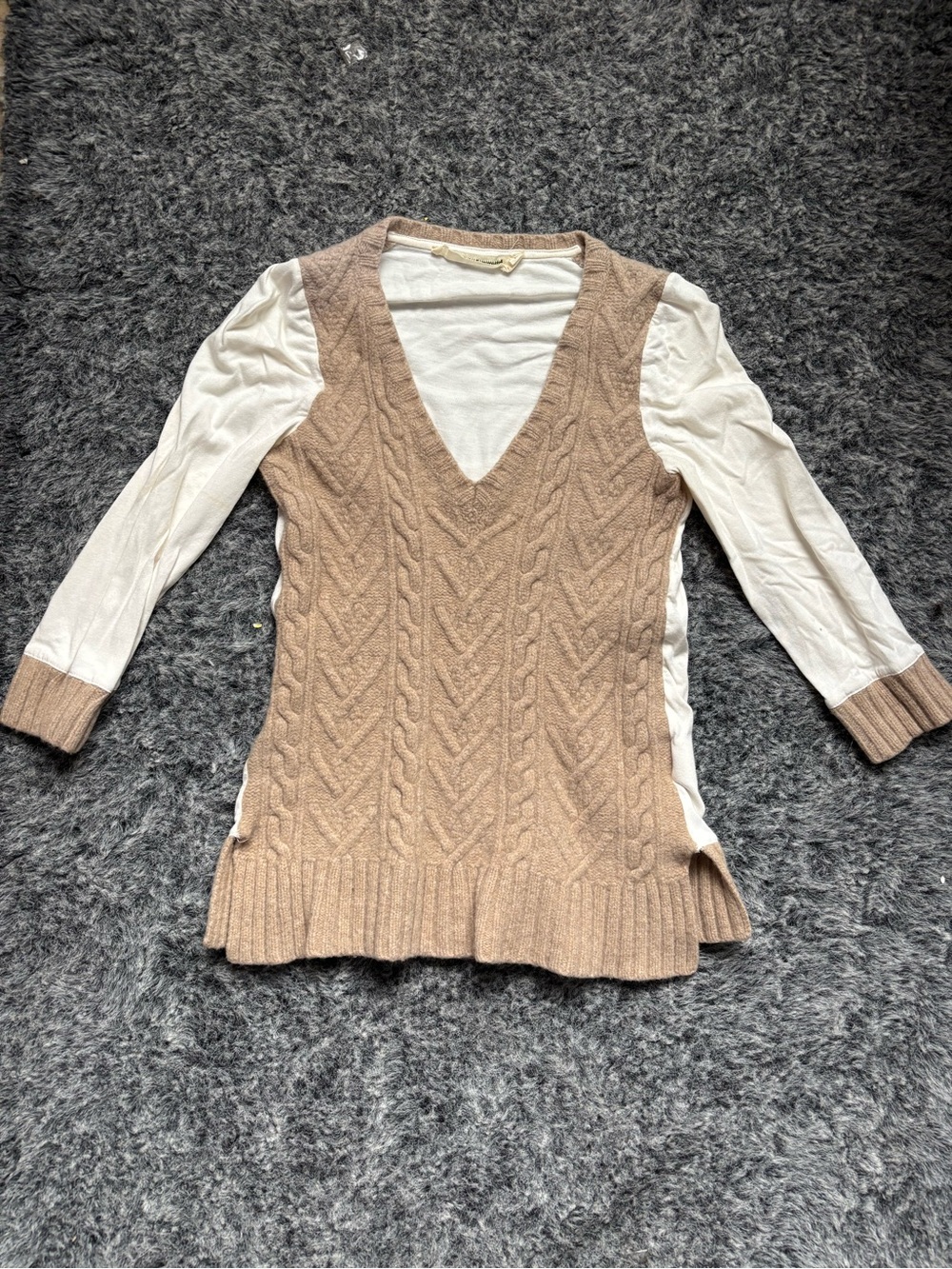 Anthropologie- pilcro & the letterpress Cable Knit V-Neck